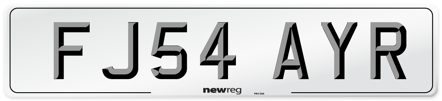 FJ54 AYR Number Plate from New Reg
